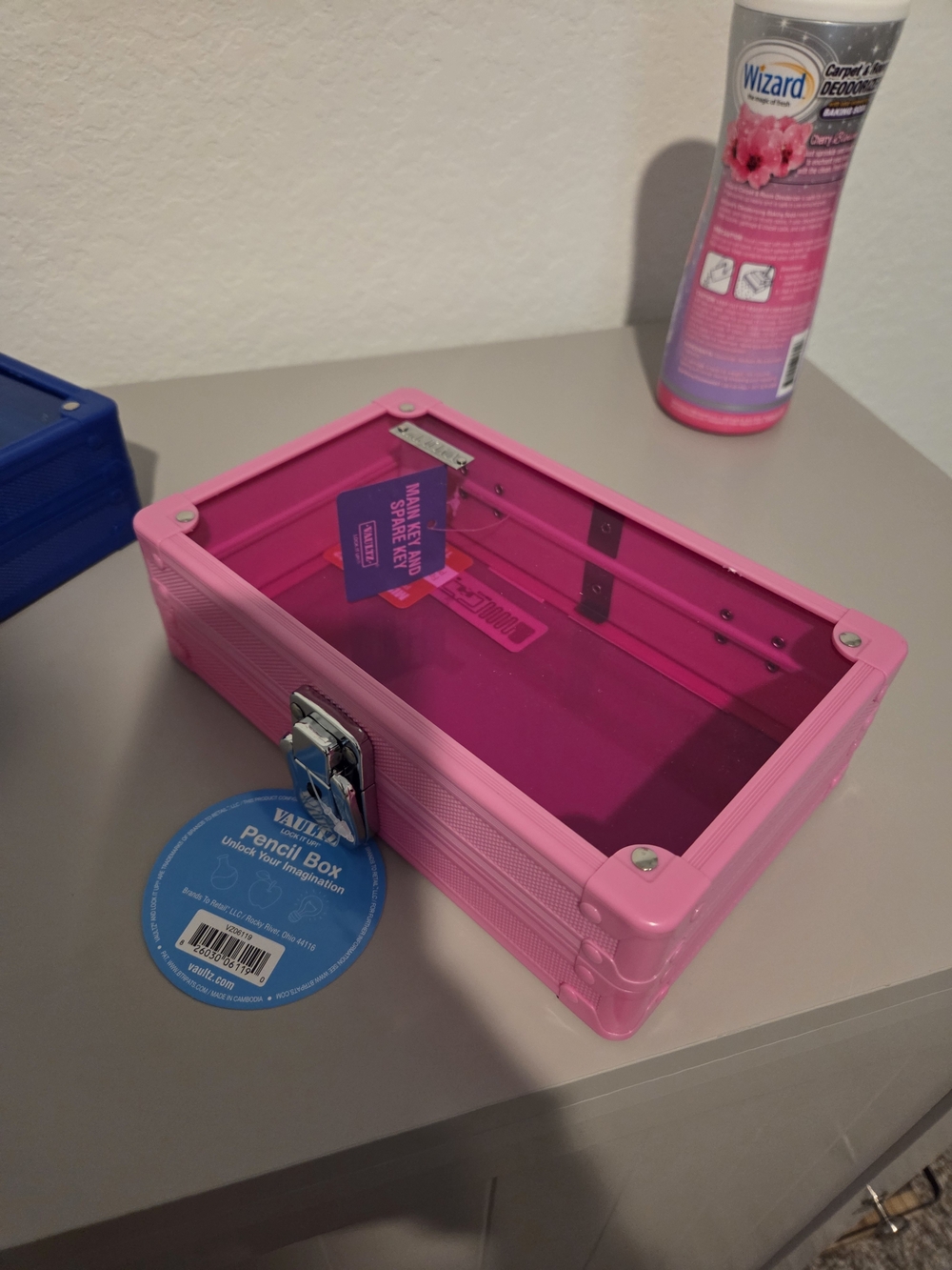 Pink Clear Top Pencil Box -